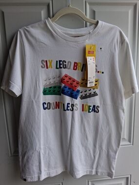 Lego Uniqlo White Tee with Multicolor Brick Graphic